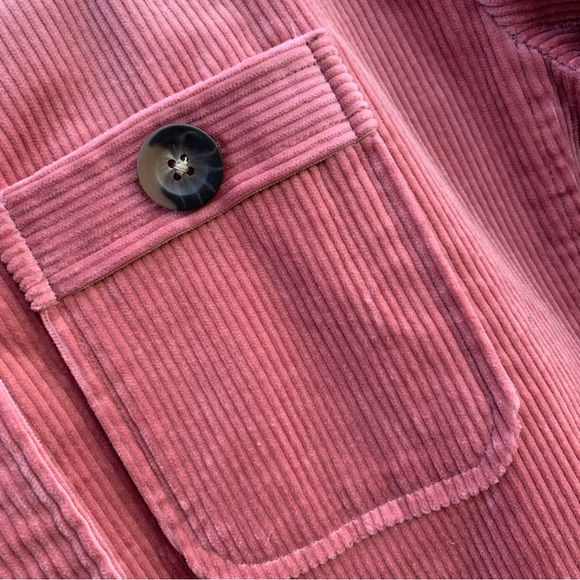 Boden Shacket Jacket Womens 6 Corduroy Pink Long Sleeve Button Wide Wale Shirt - Picture 10 of 16